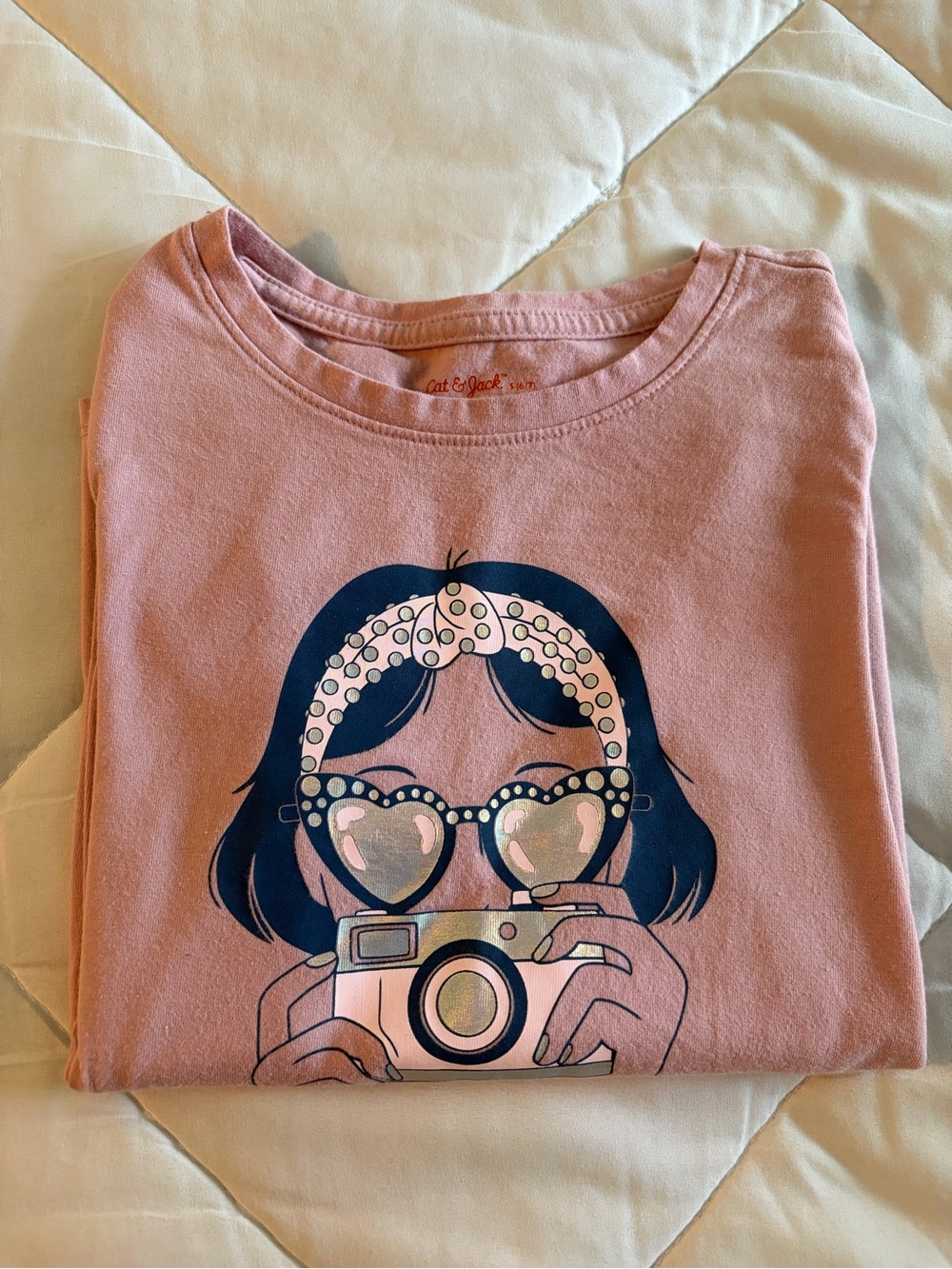 Cat & Jack Pink/Rose Graphic Kids T-Shirt